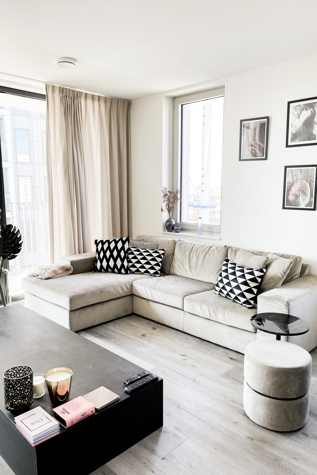 Pillow Splender Square Black White