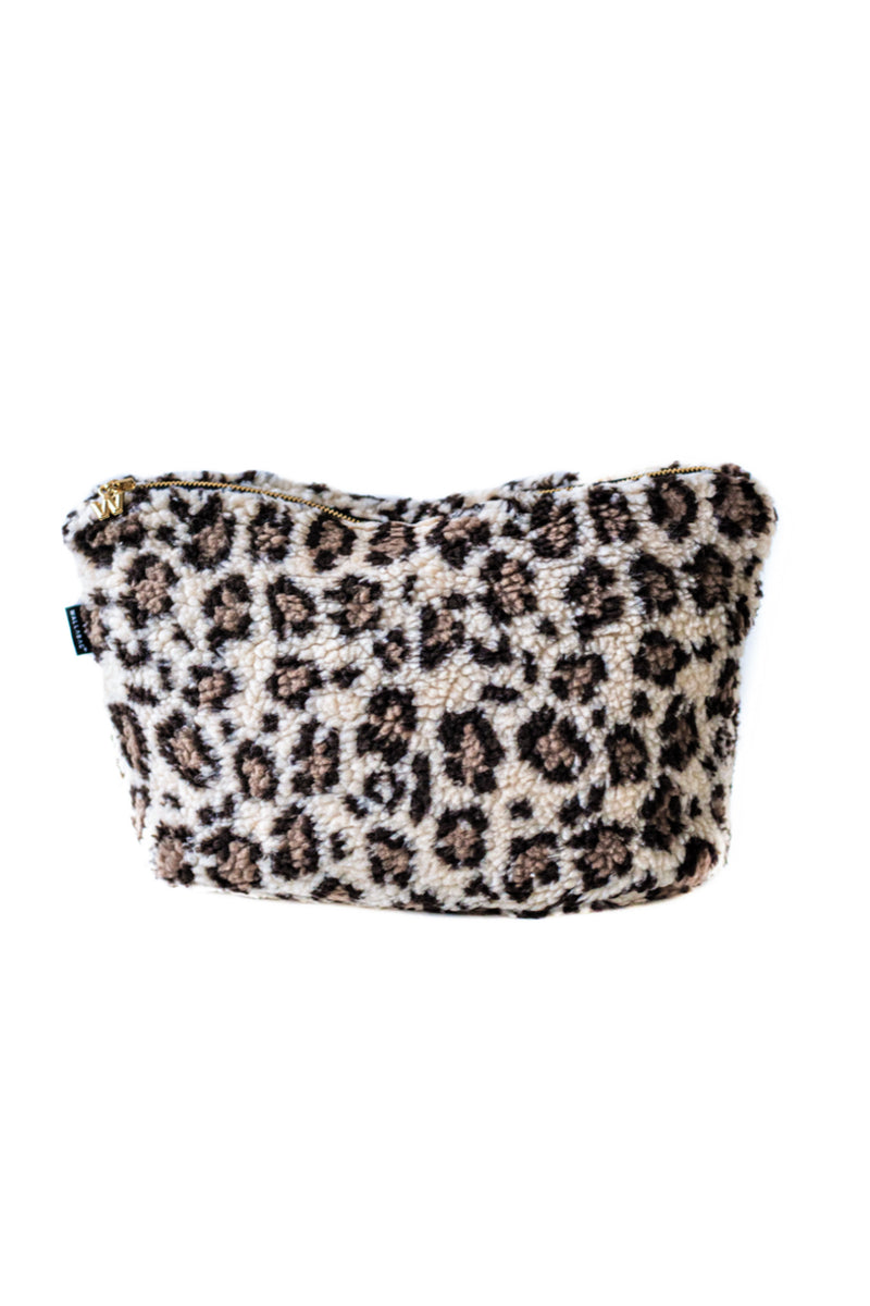 Teddy Brown Leopard Pouch