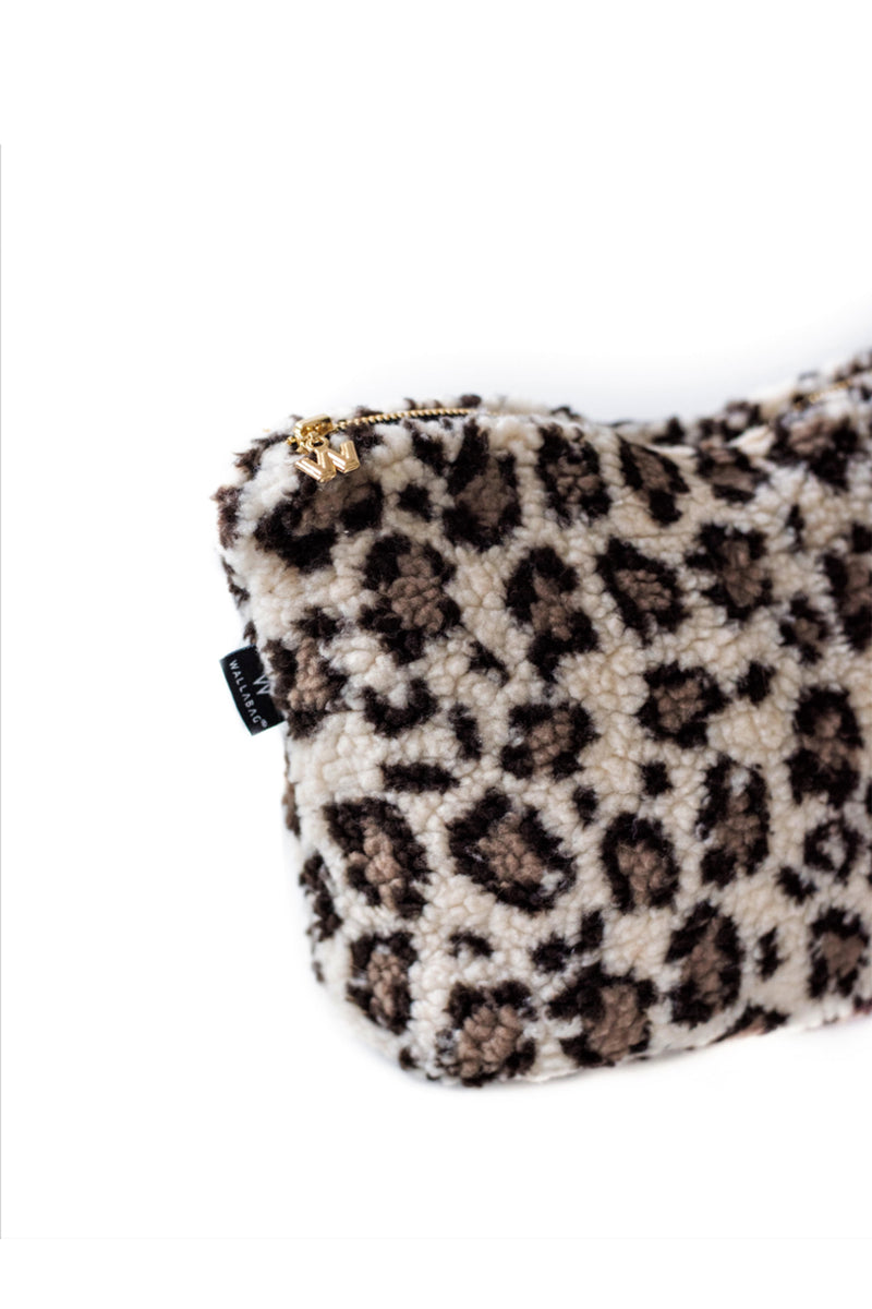 Teddy Brown Leopard Pouch