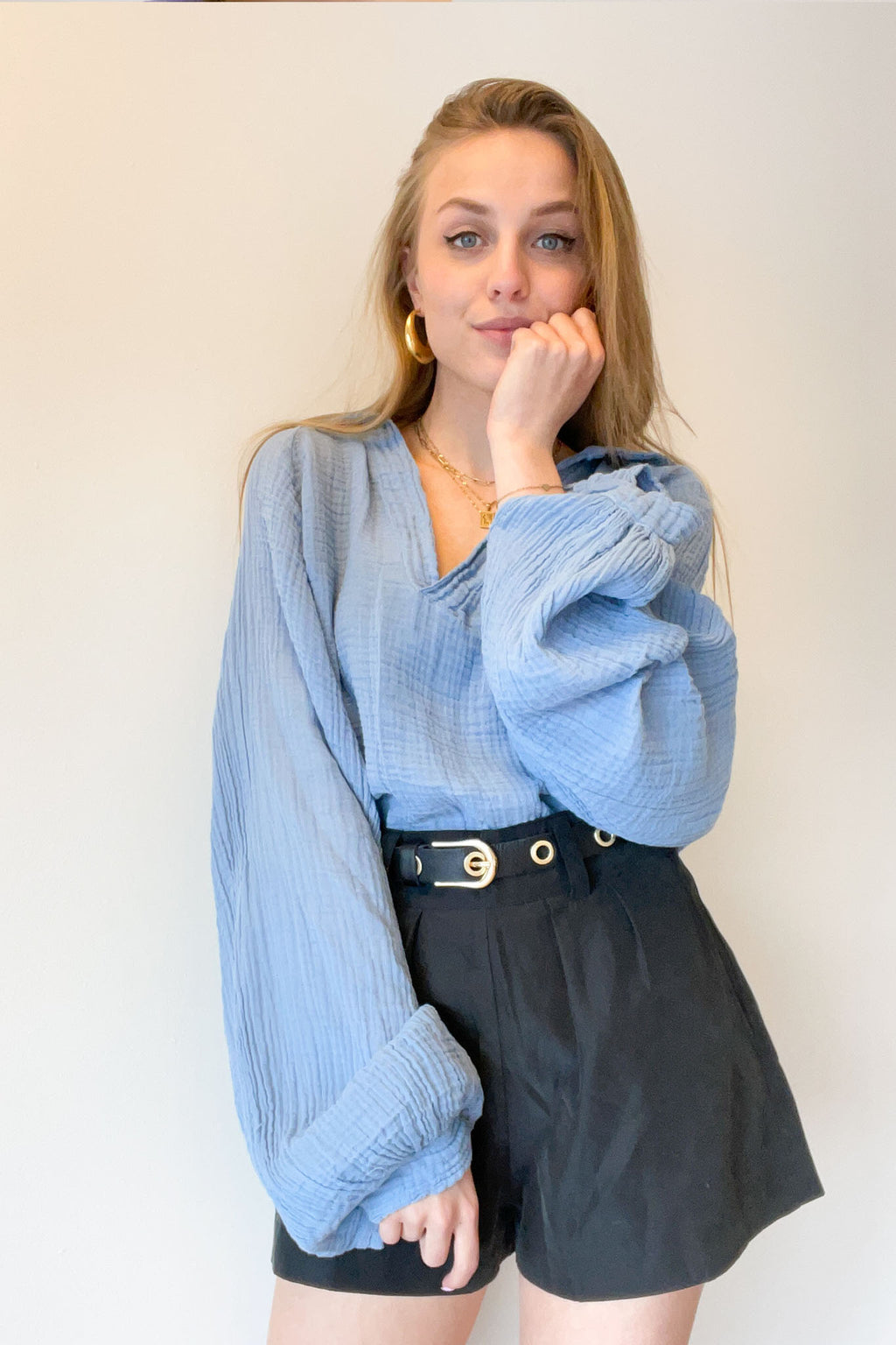 Linen Blouse Blue