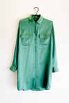 Silk Shirt Dress Green