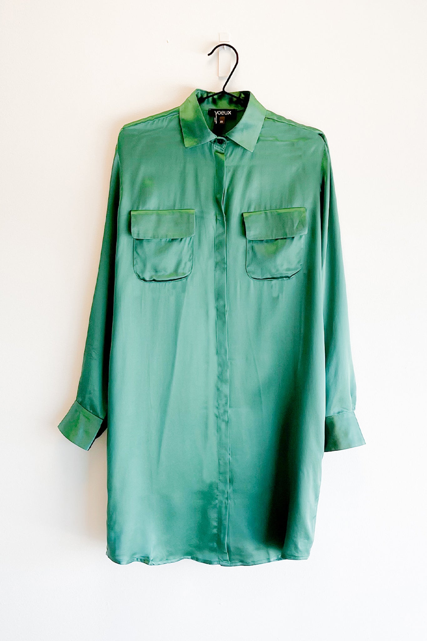Silk Shirt Dress Green – Nothing But Labels