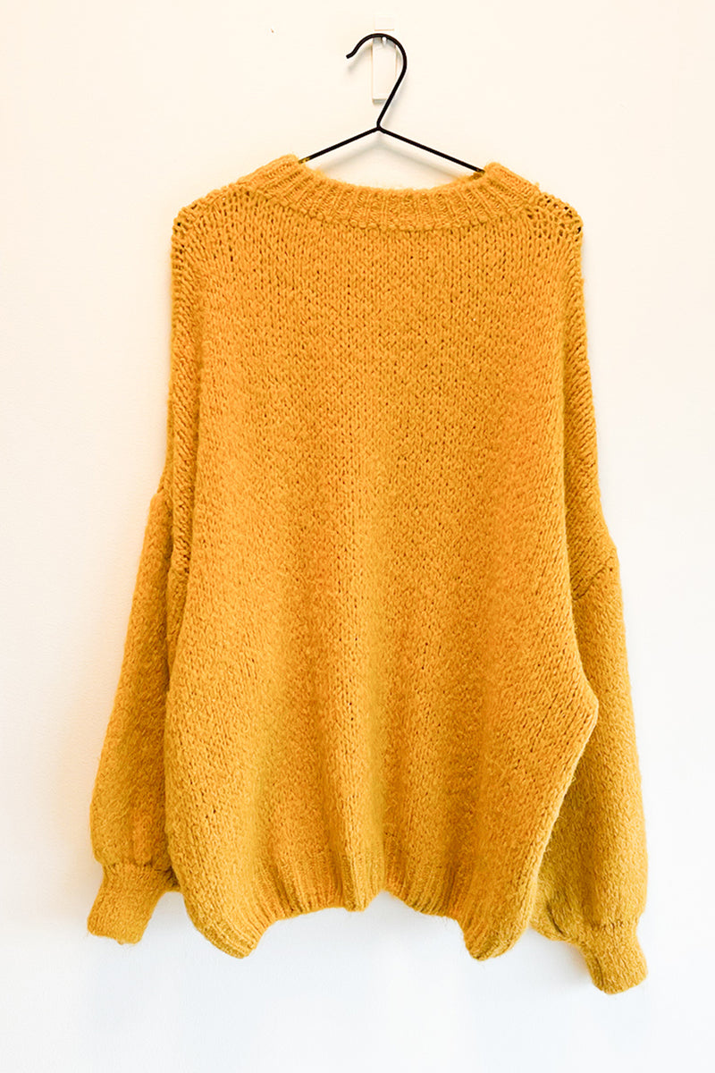 Oversized Knit Sweater Mustard