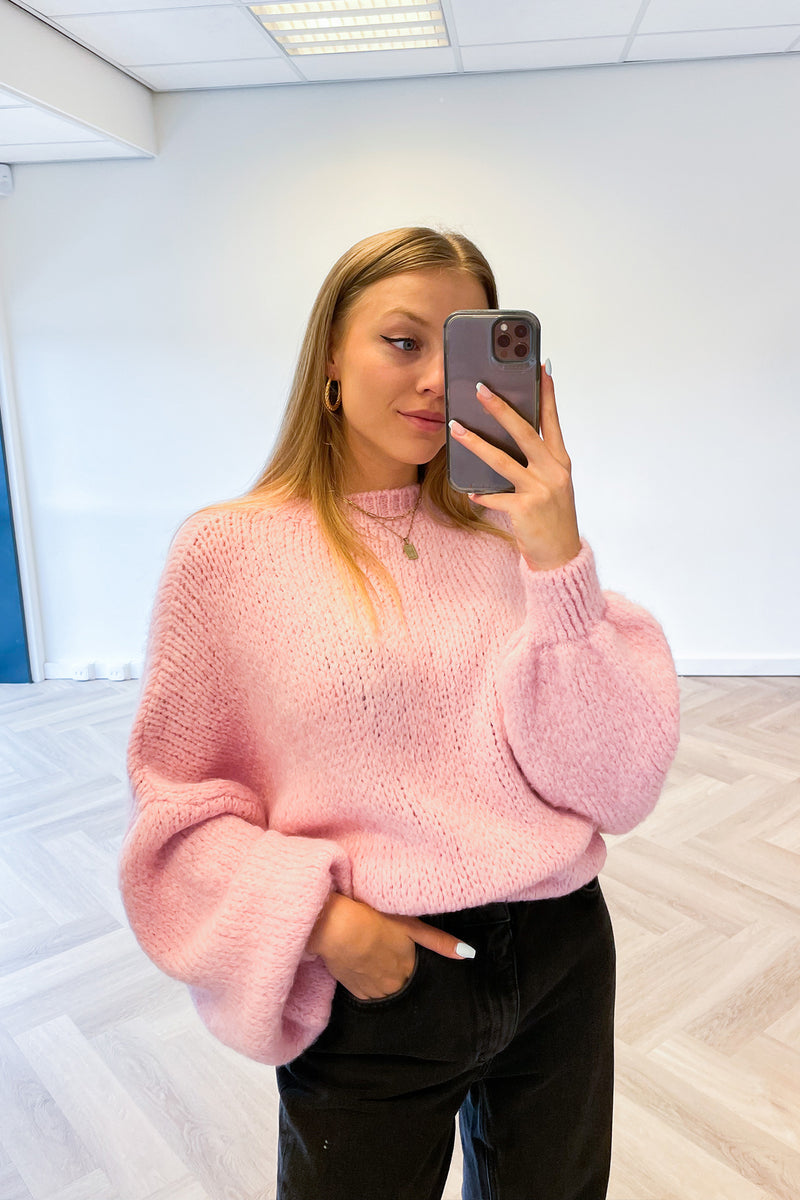 Oversized Knit Sweater Pink