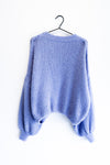 Short Oversized Knit Sweater Purple