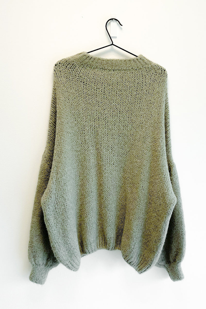 Oversized Knit Sweater Green