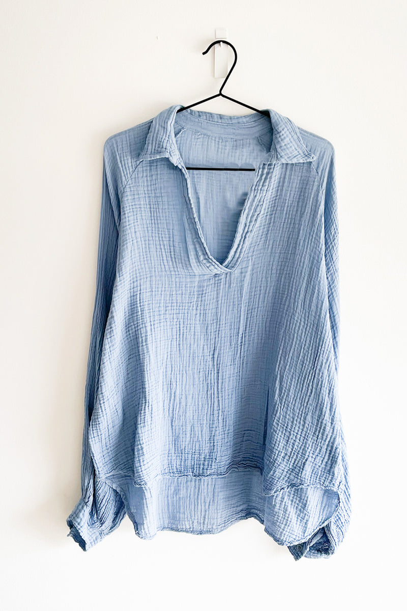 Linen Blouse Blue