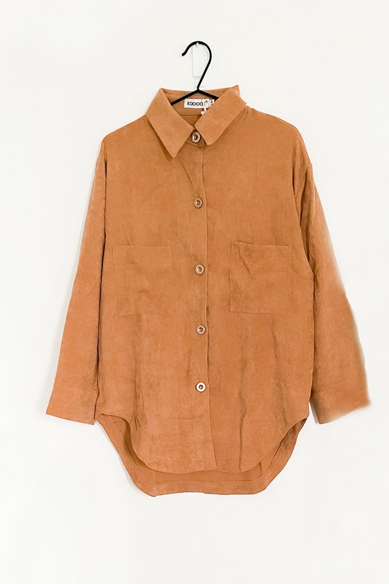Rib Blouse Cognac