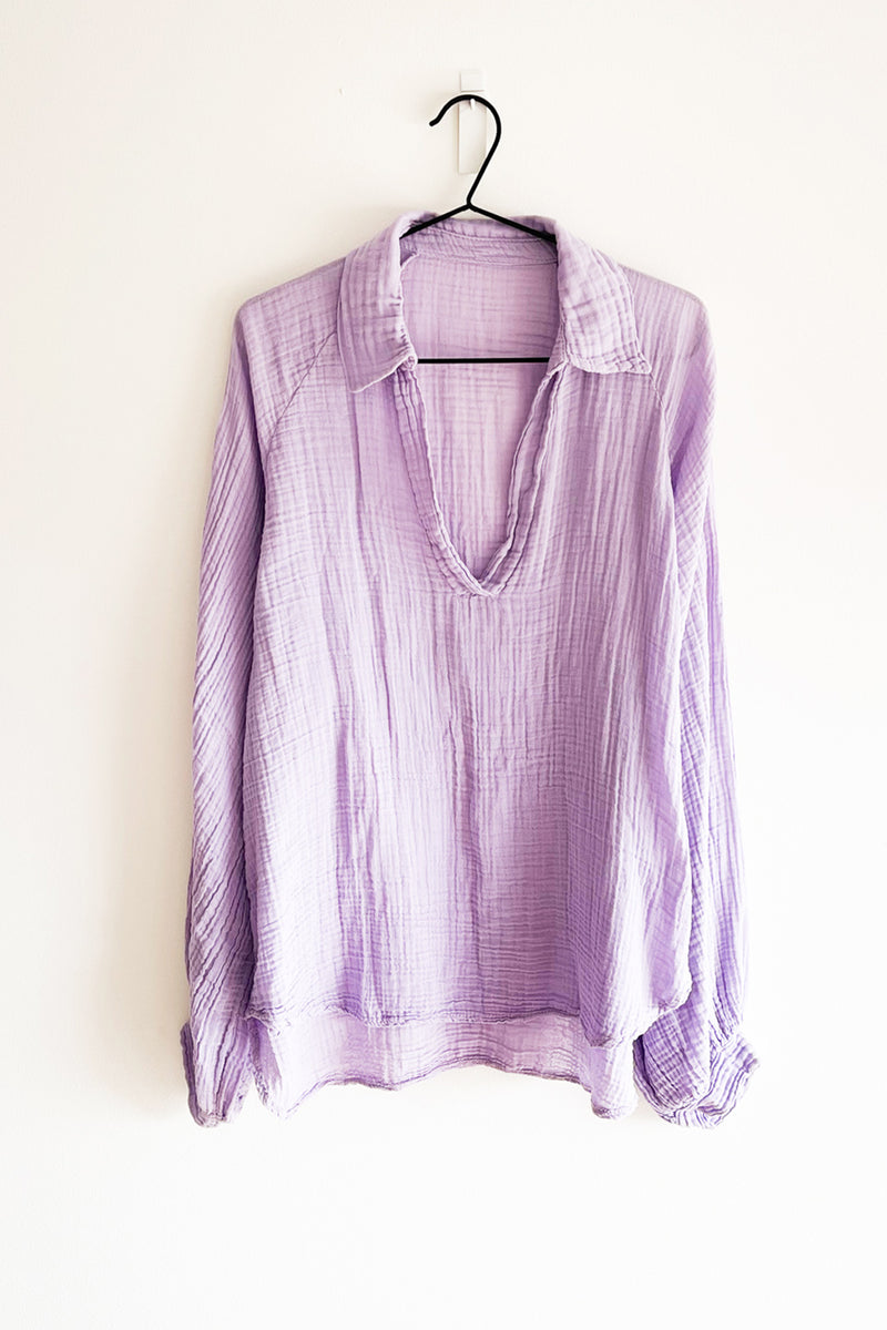 Linen Blouse Lila