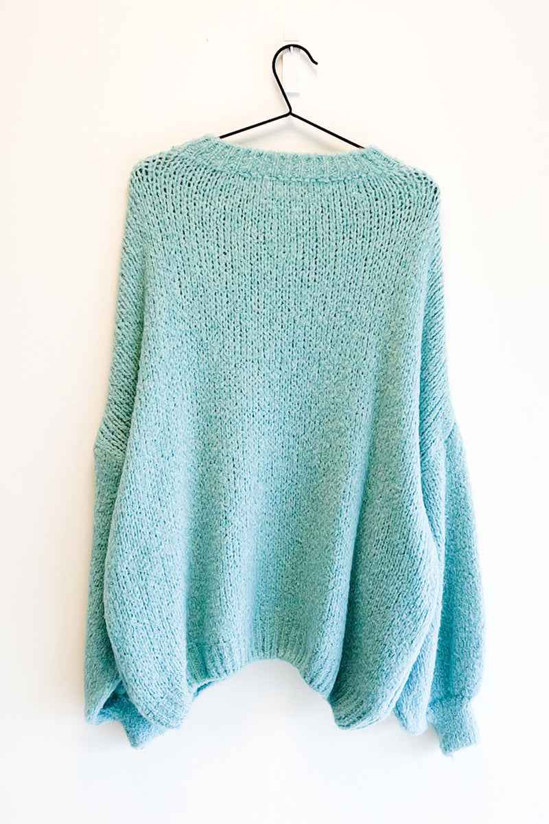 Oversized Knit Sweater Blue/Green
