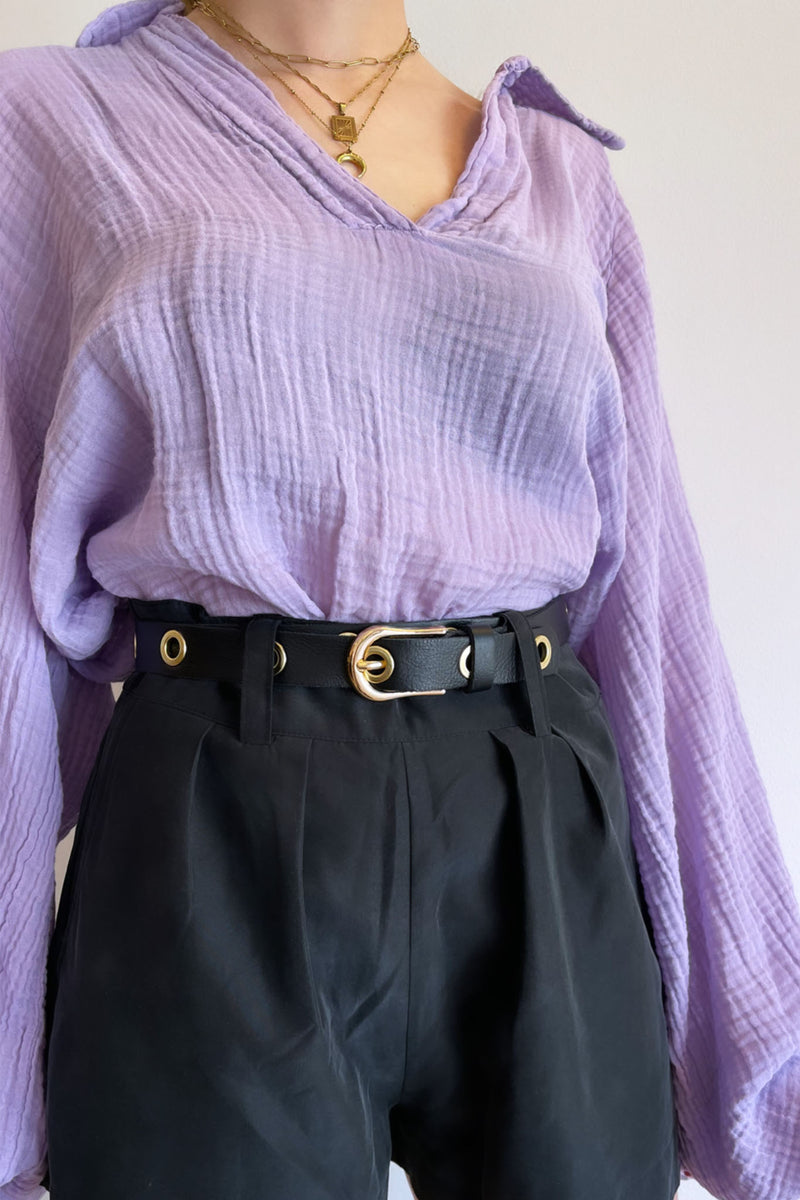 Linen Blouse Lila