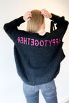 Oversized Cropped Pullover Black