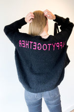 Oversized Cropped Pullover Black