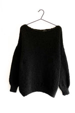 Oversized Cropped Pullover Black